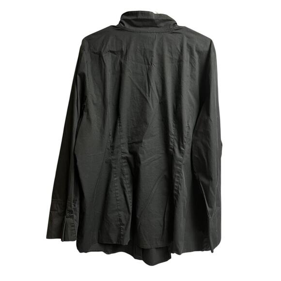 Soft Surroundings Black Button Up Pleated Collar Cuffs Women's Shirt 3X - Picture 7 of 7